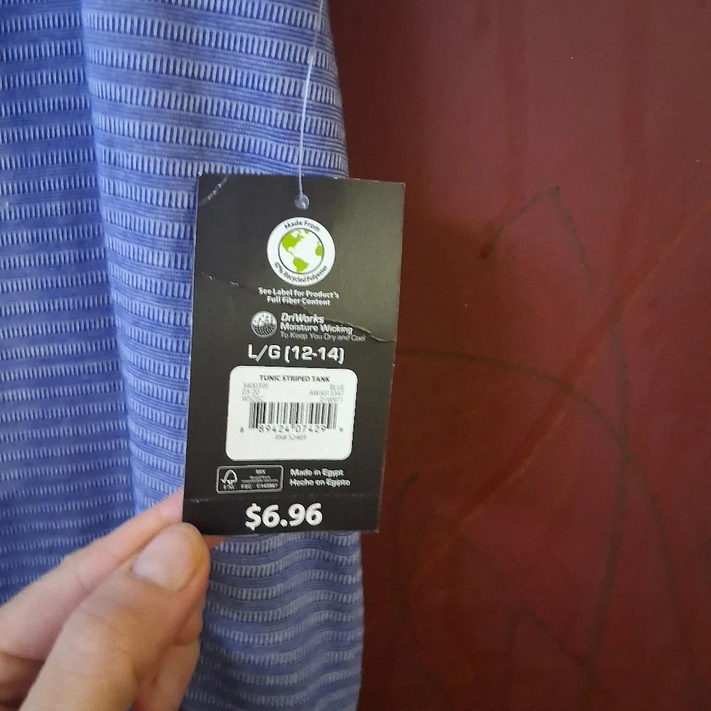 Athletic Works Men's Blue Patterned Tank Top - Picture 2 of 5